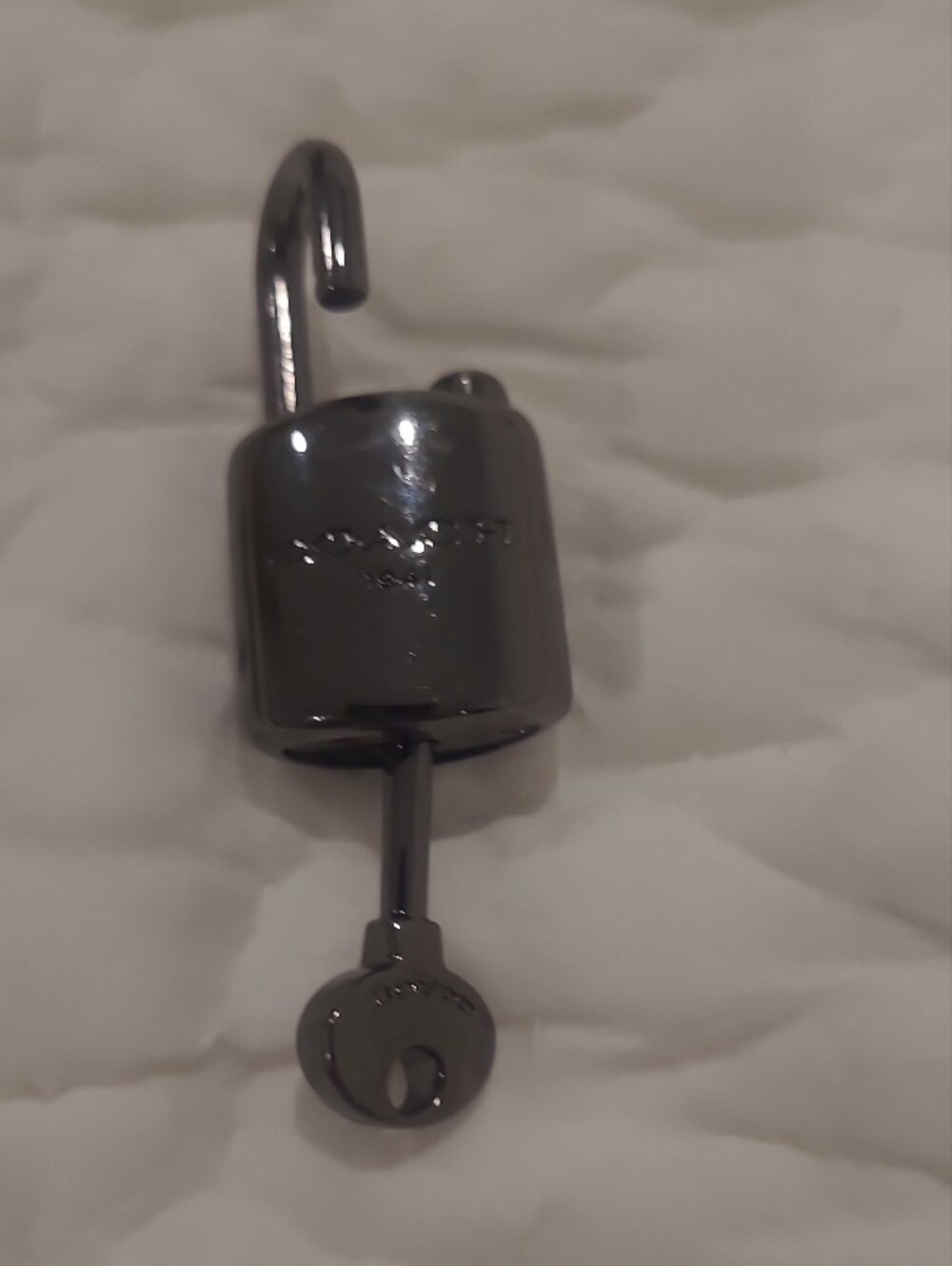 Coach Gunmetal Lock And Key Charm - Picture 5 of 7